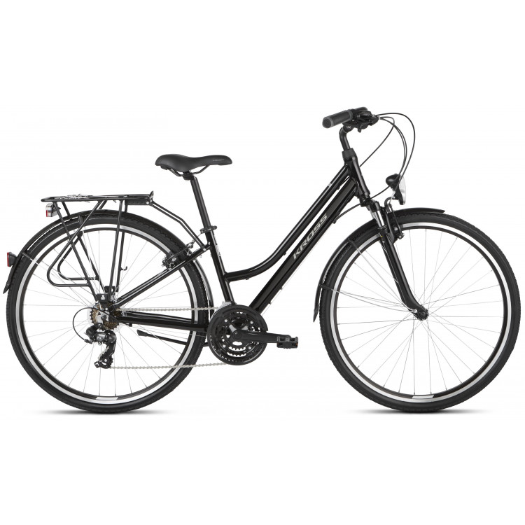 Trekingový bicykel Kross Trans 1.0 28" čierno-sivý lesklý 17"
